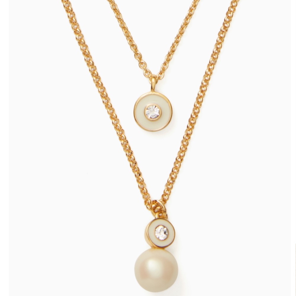 NWT•KATE SPADE•GORGEOUS DOUBLE STRAND GOLDEN PEARL NECKLACE
